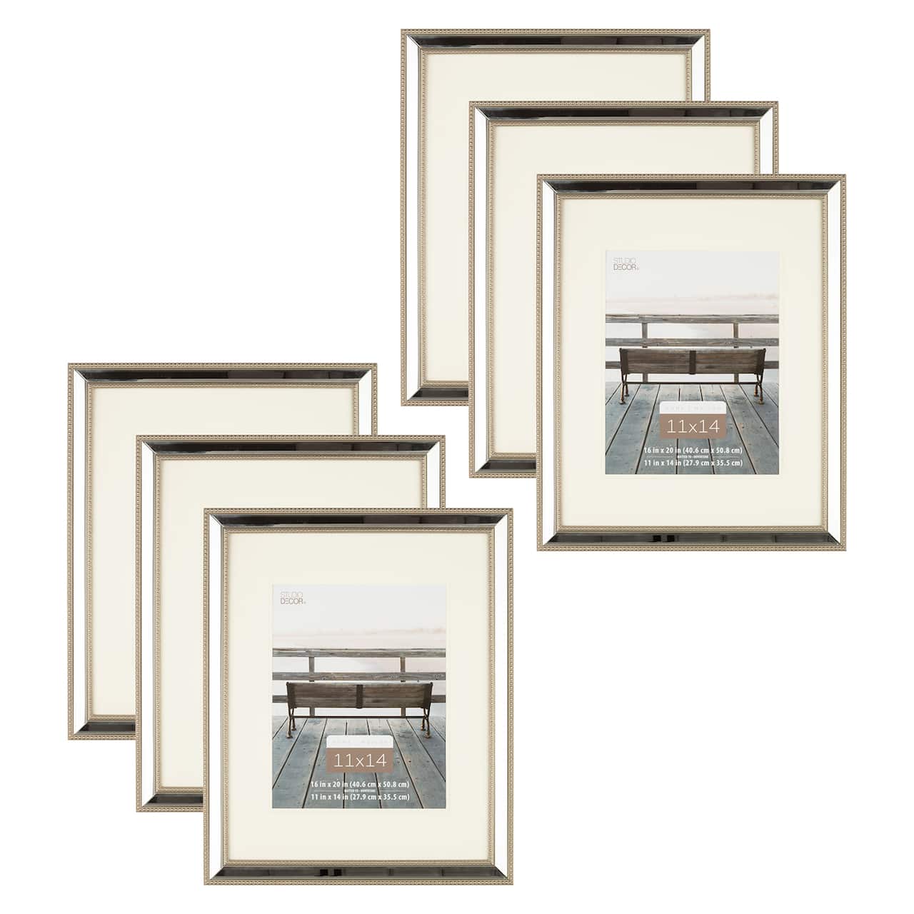 6 Pack: Home Mirrored Frame with Mat by Studio Décor®